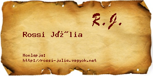 Rossi Júlia névjegykártya