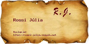 Rossi Júlia névjegykártya